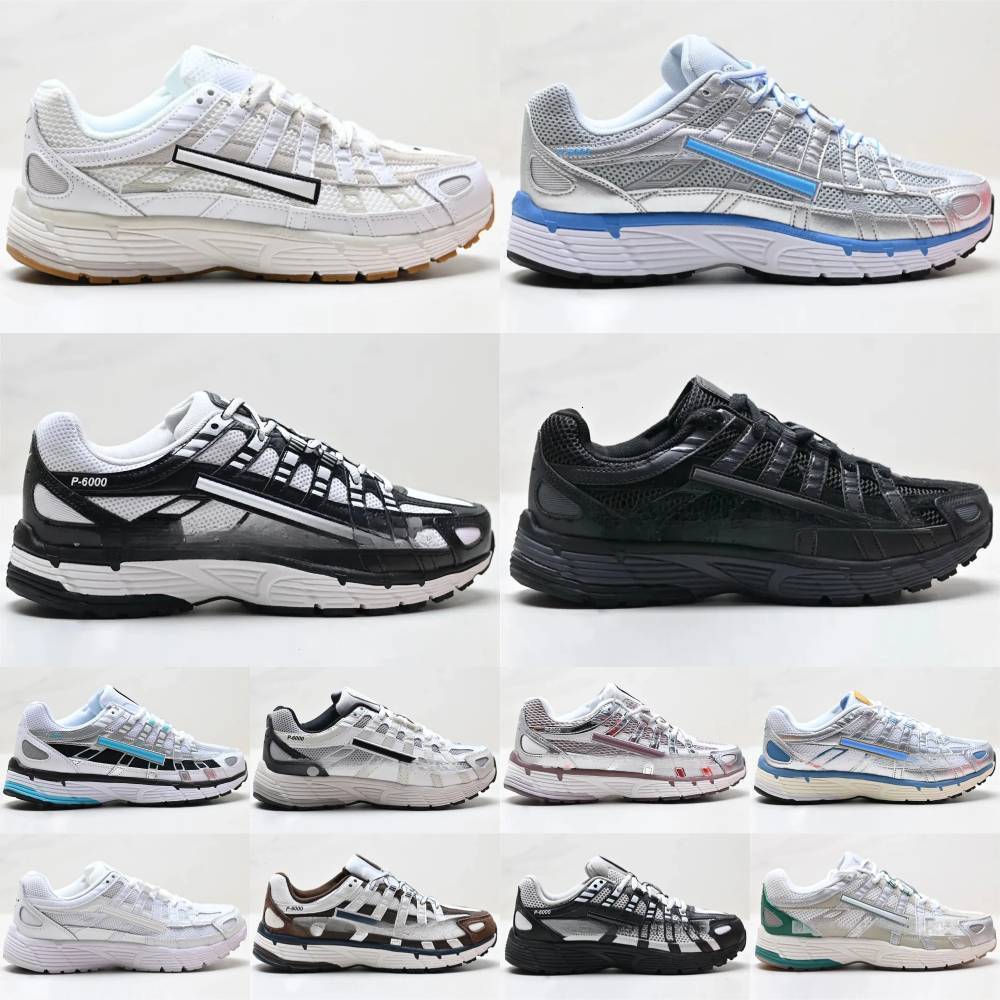 Trainers P6000 Walking Sneakers Men Women P6000S Running Shoes Triple Black White Khaki Wolf Grey Pink Metallics Silver Outdoor Sport Women Original Tennis Runners