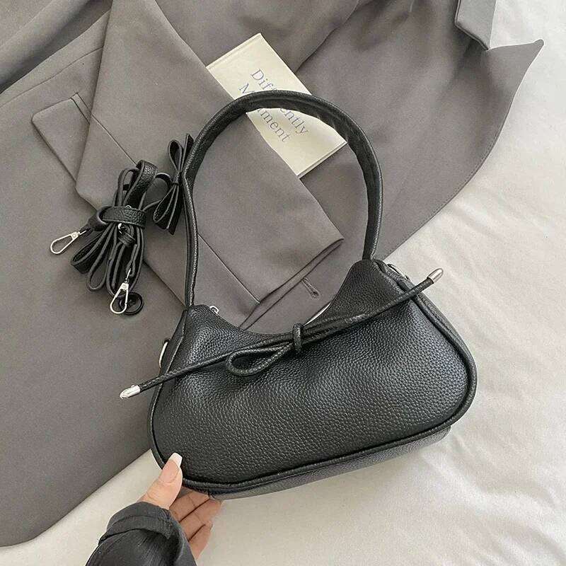 Women Casual Shoulder Bag Solid Color Pu Leather Bucket Female Daily Commuting Underarm Packs Large Capacity Crossbody Bags Y260205