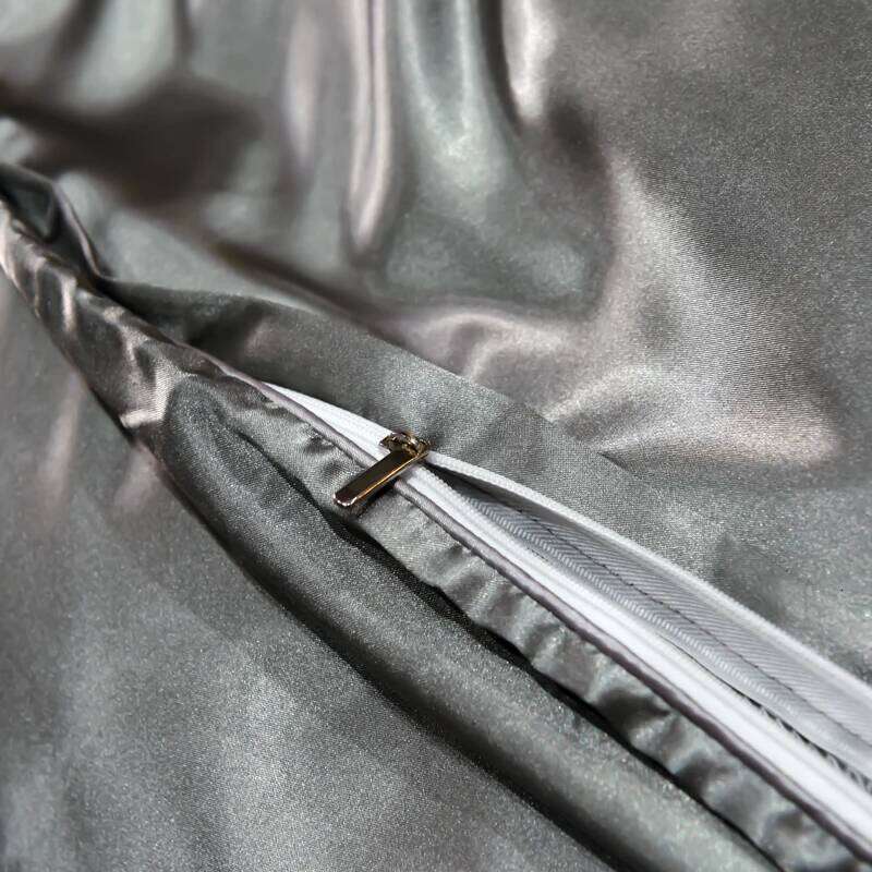 Luxury Smooth Satin Bedding Set Solid Color Duvet Bedsheet Pillowcase Single Double King Queen Full Twin Size Quilt Cover XJ260206