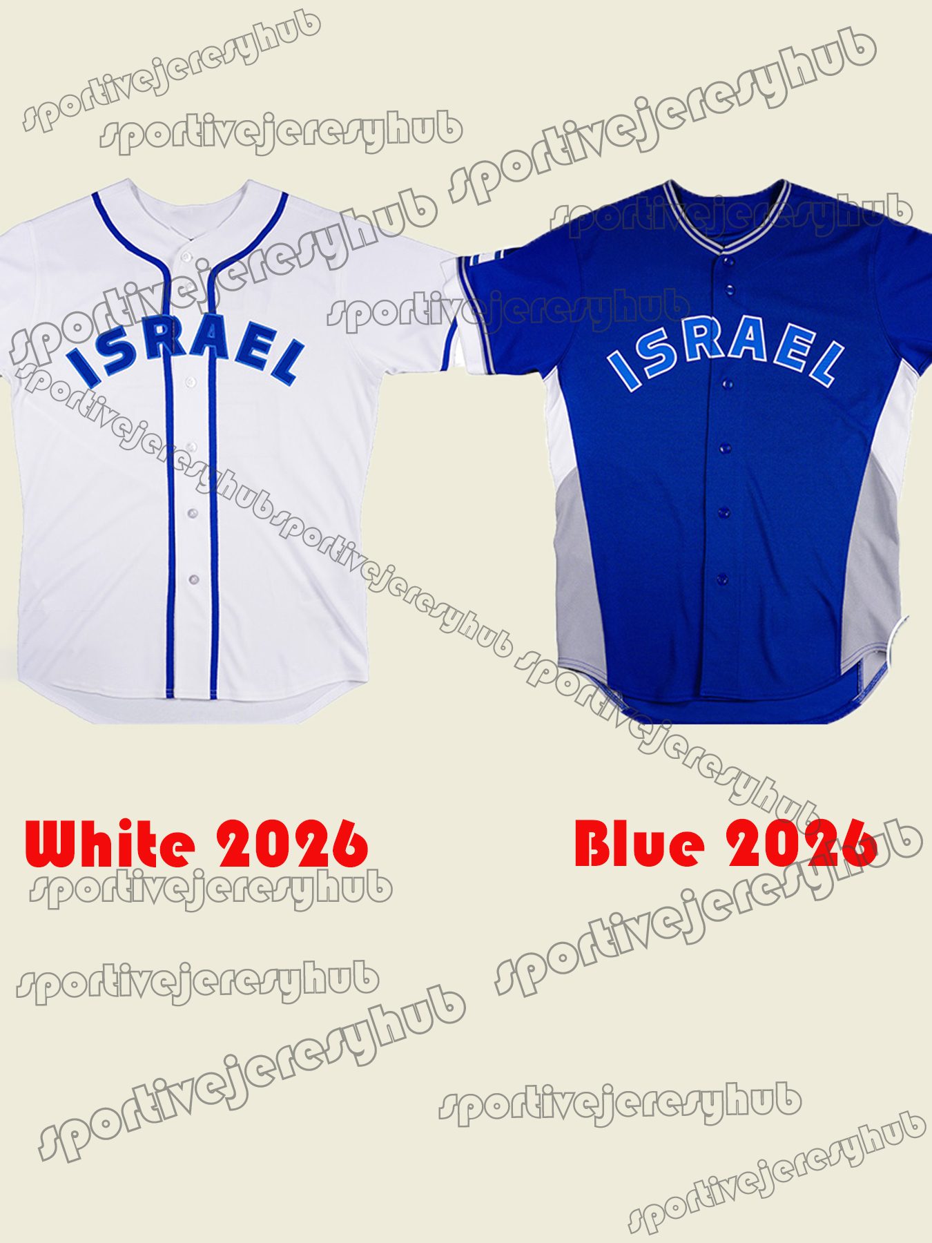 2026 Israel Baseball Jersey Bader Carrigg Beilenson CJ Stubbs Schreck Simon Rosengard Cohen Gelof Mallitz Lowengart Horwitz Stock Custom Stitched Casual Wear