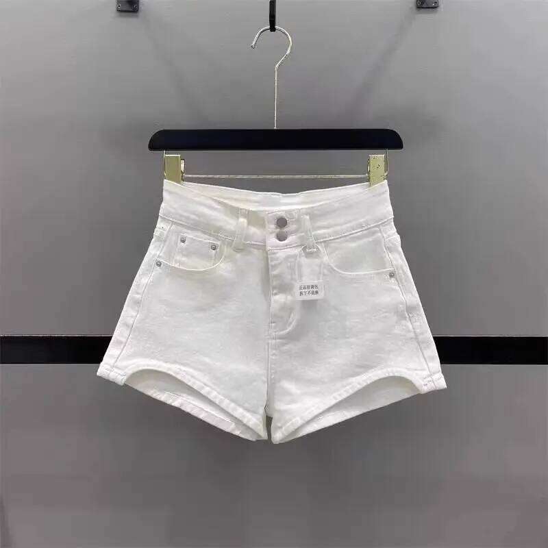 Leopard Print High Waist Denim Women's New Irregular Fashion Wide-leg Pants Booty Shorts Jeans XJ260206