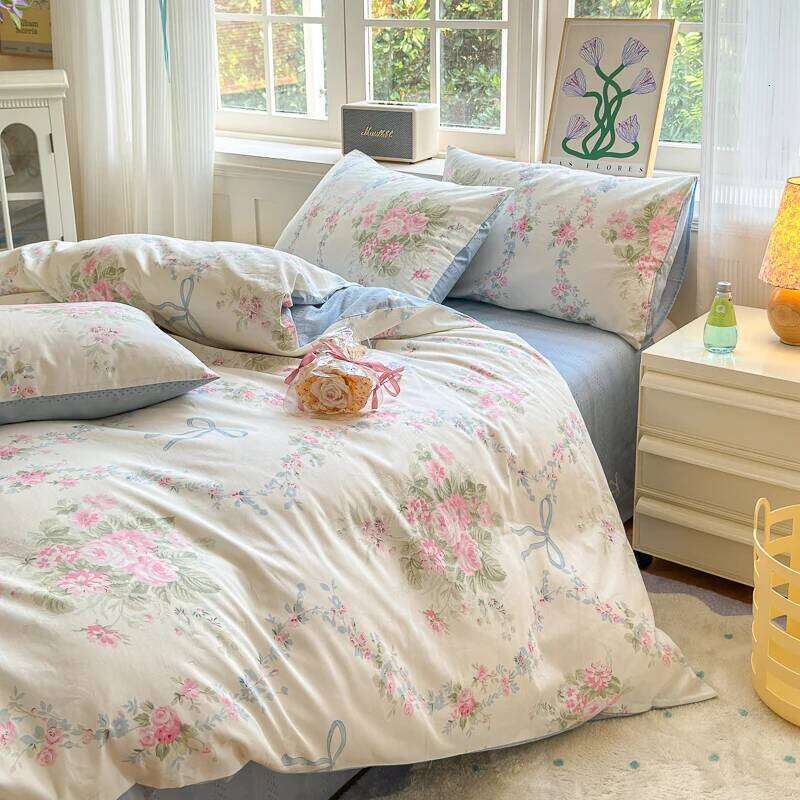 3pc 100% Cotton Duvet Cover Set,no fill,Elegant Floral Soft Breathable And Skin-friendly, Single Queen Size for Bedding Set XJ260206