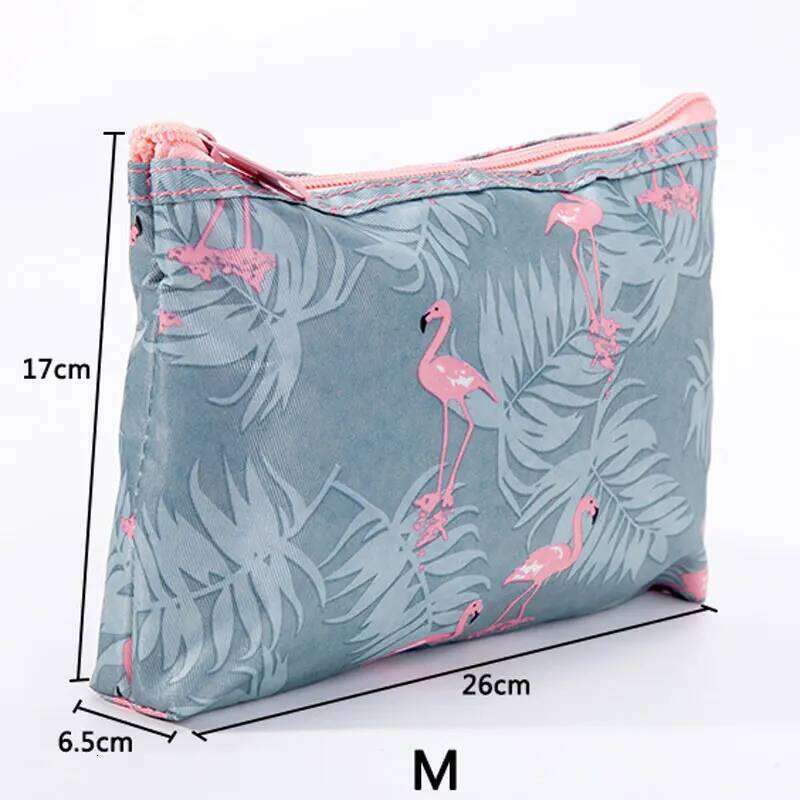 Multi functional Flamingo Waterproof PU Makeup Bag Large capacity portable women's storage Cute girl wash bag Y260206