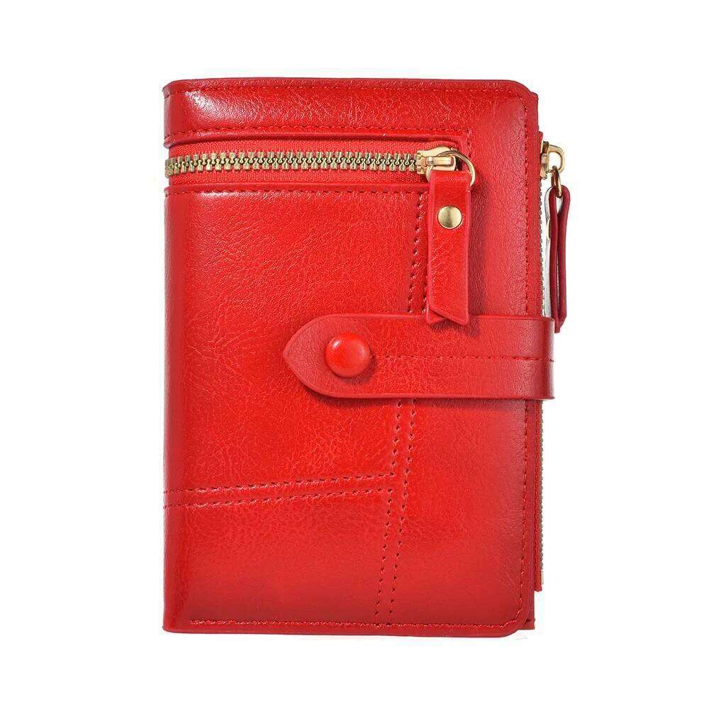 New Ladies Europe and America High Quality PU Leather Short Folding Purse Vertical Double Zipper Fashion Women's Wallet Y260206