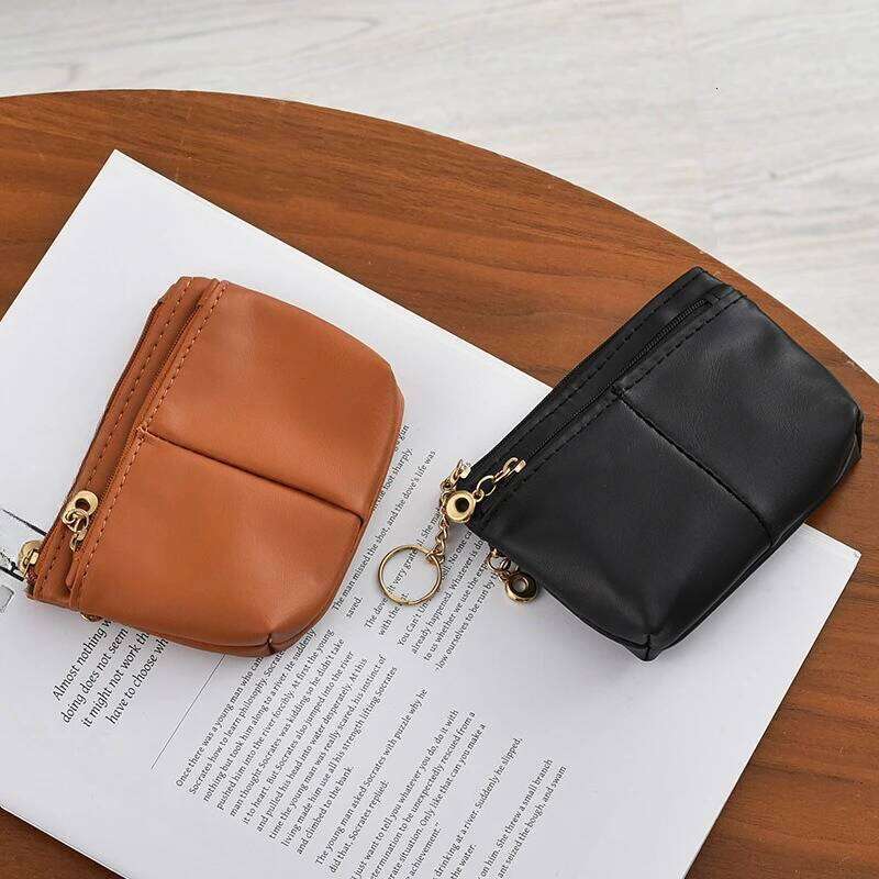 Women Men Coin Purse Wallet Change Purses Zipper Money Bags Cute Mini Wallets Leather Key Card Holder Small Storage Bag Y260206
