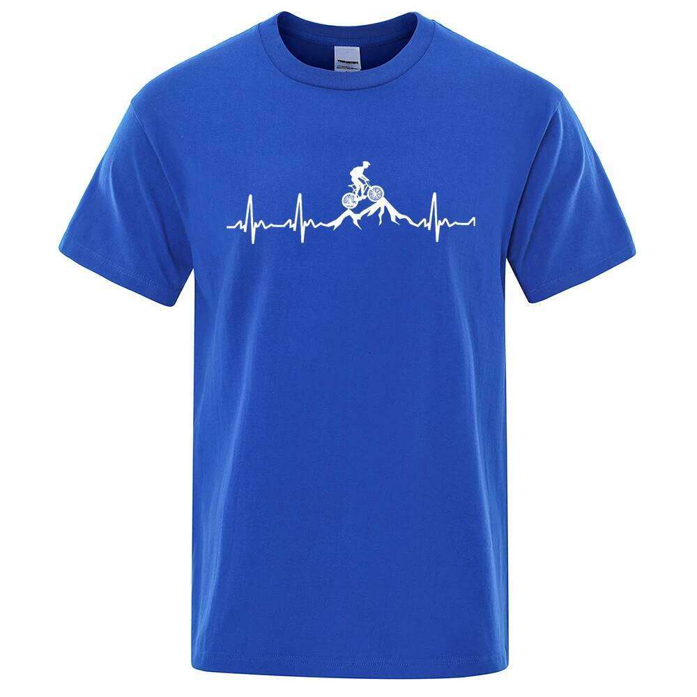 Mountain Heartbeat Funny Mtb Dirt Bike Men Tshirt Hip Hop Casual Tops Summer Street T Shirt Oversized Cotton Short Sleeve X260207