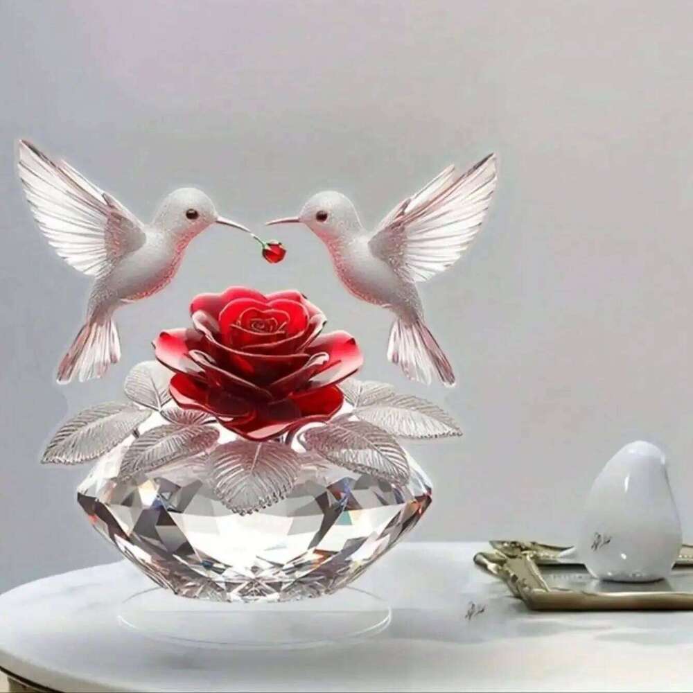 Rose White Bird Desktop Decoration Ideal for Living Rooms Home Decor And Graduation Gifts S260204