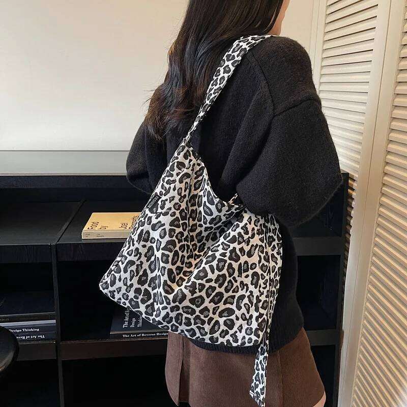 Fashion Leopard Print Shoulder Bags for Women Large Capacity Ladies Adjustable Crossbody Bag Retro Portable Female Tote Handbag Y260205