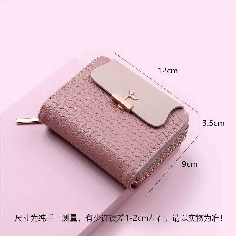 New Ladies Wallets Leaf Hasp Clutch Brand Designed Student Leather Mini Coin Purse Female Card Holder Money Bag Women Wallet Y260206