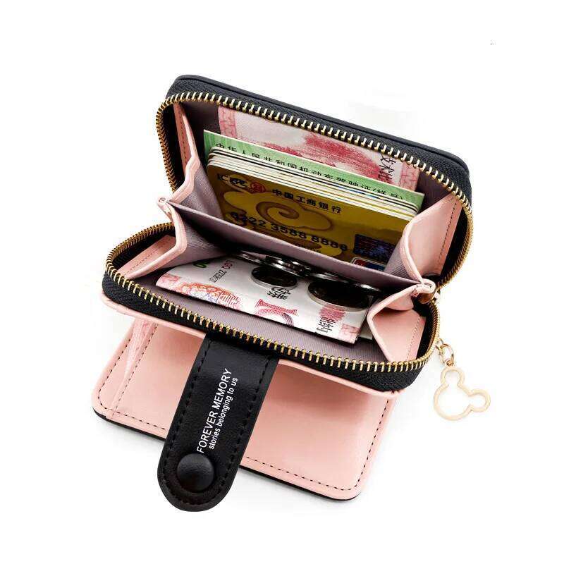 Personalized Short Zipper Buckle Wallet Handbag Card Holder for Women with Heart Design Y260206
