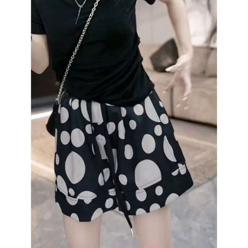Women's fashion casual loose polka dot shorts for summer new lightweight pants XJ260206