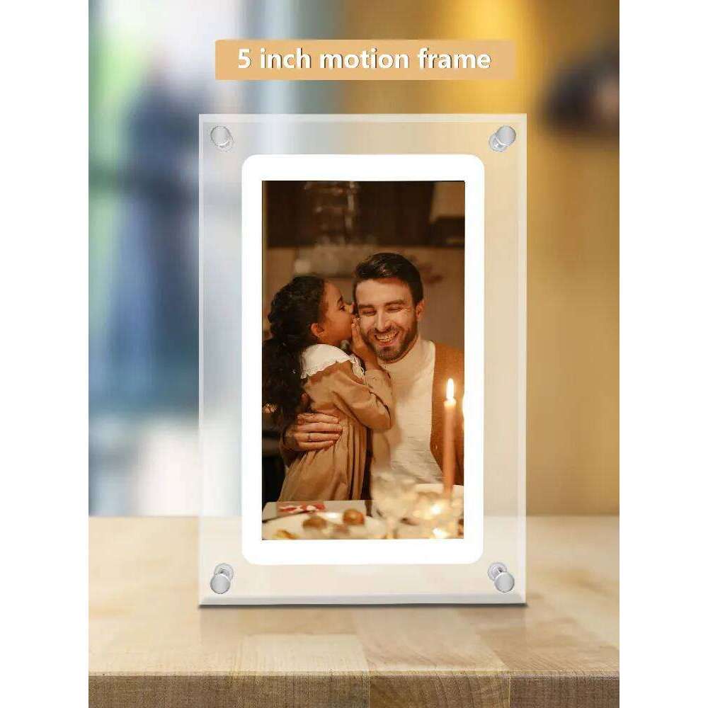 Cut Gift Acrylic Digitial Photo Frame frame 5 inch IPS Screen 1000amh Battery 4G Memory support video picture play S260205