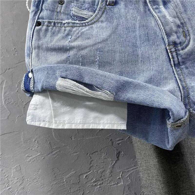 Light Blue Low-waisted Denim Female 2025 Summer New Ultra-short Hot Pants Jeans Shorts Feminino XJ260206
