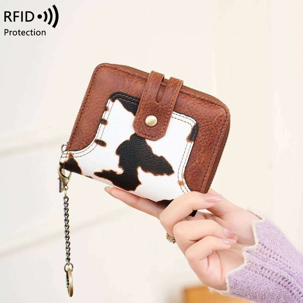 Women's Short Wallet, RFID Anti-Theft Multifunctional Coin Purse,Compact Portable,Snap Closure,with Multiple Card Slots&Key Ring Y260206