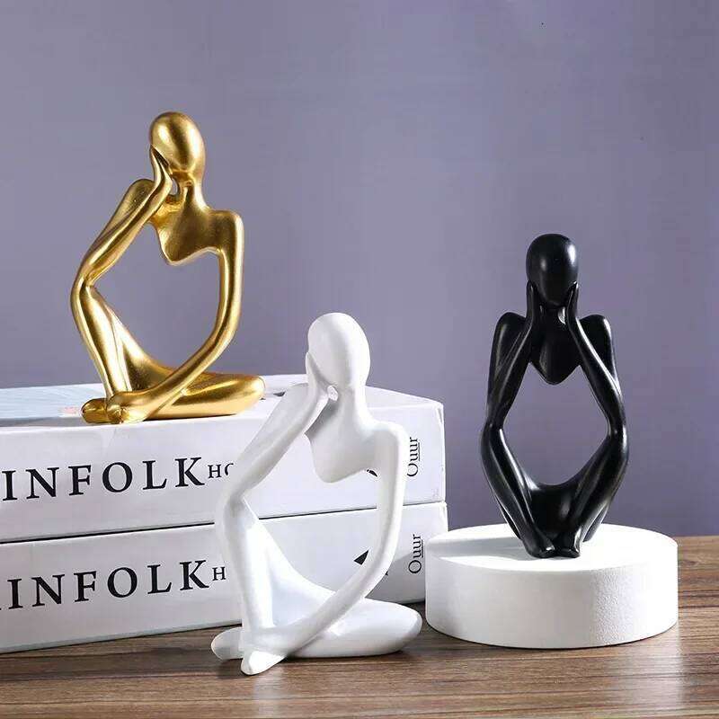 Sand Color The Thinker Abstract Statues Sculptures Yoga Figurine Nordic Living Room Decor Decoration Home Desk Ornaments S260204 877