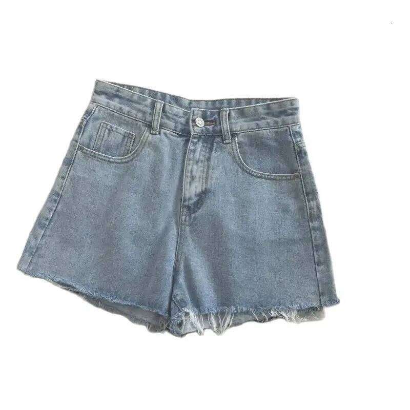 Korean High Waisted Raw Edge Women's 2023 Summer New Basic Button Pocket Shorts Street Denim Pant XJ260206