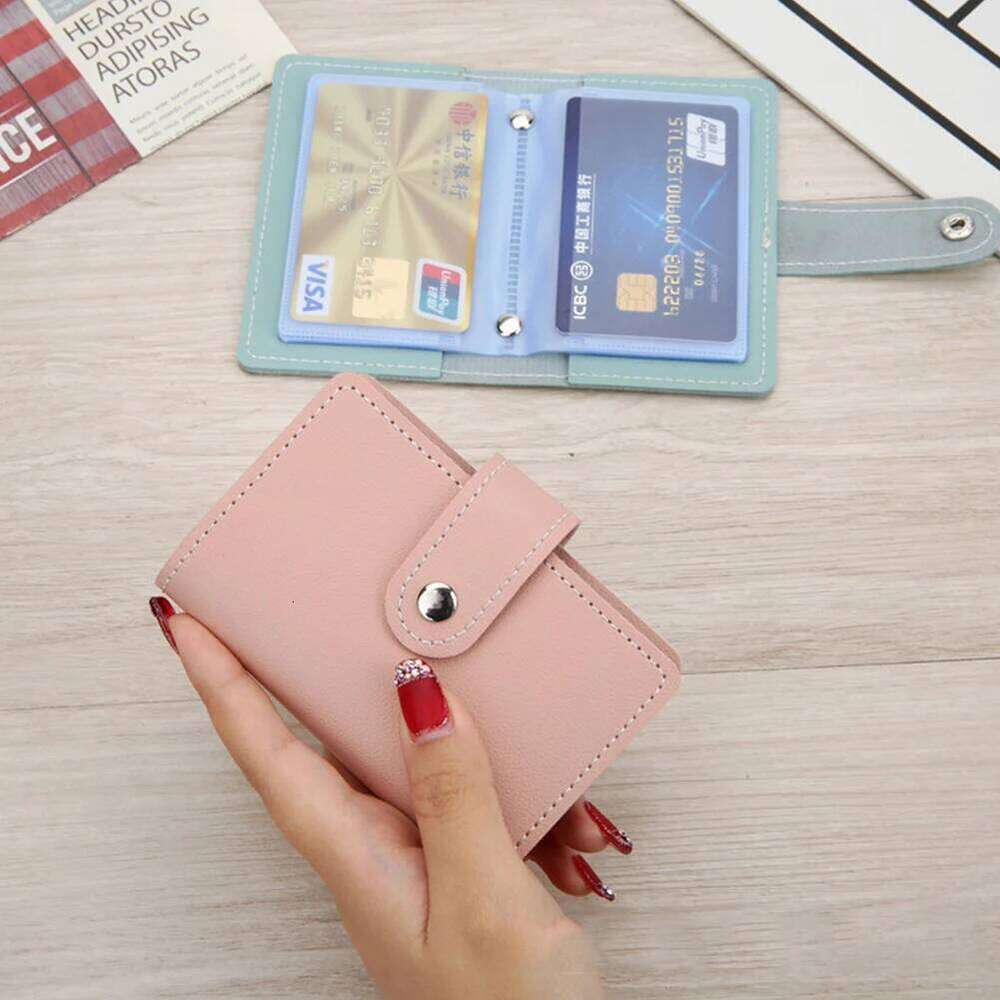 Multifunctional PU Leather Card Holder, 24 Slot Slim Wallet for ID Credit Cards, Candy Color Compact Purse Y260206