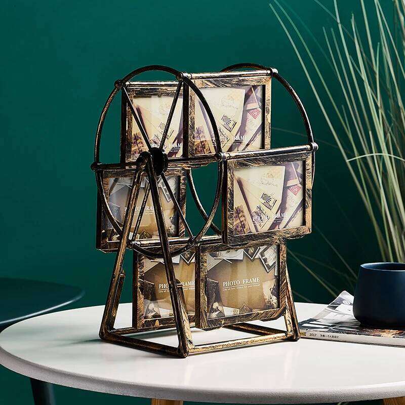 5 Inch Classical Retro 360 Degree Rotation Ferris Wheel Photo Romantic Unassembled DIY Pictures Frame Home Windmill Decor S260205
