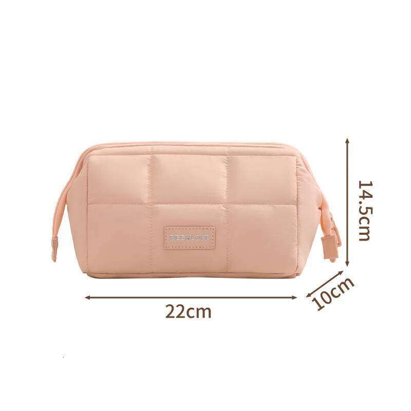 Makeup Toiletry Bag Puffy Make Up Bags Wide Open Pouch Purse Travel Essentials Toiletries Accessories Brushes Y260206