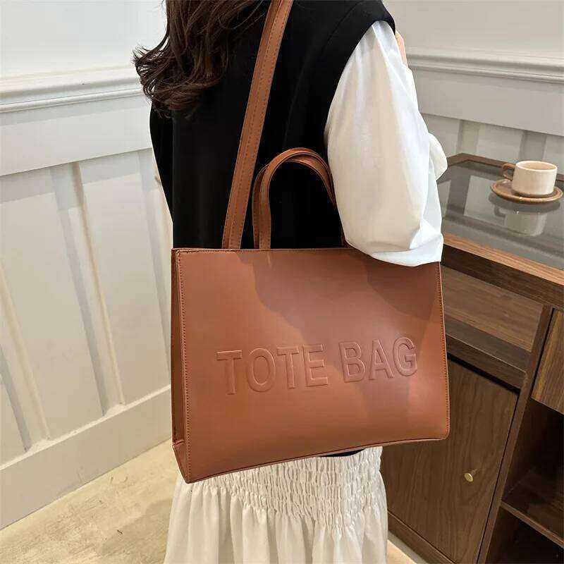 Simple Vintage Large Capacity Tote Bag, Casual Fashion Handbag Shoulder Crossbody Bags for Women Daily Travel Shopping Commuting Z260207 - view 4