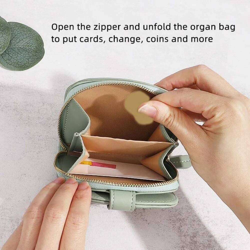 Floral Print Mini Coin Purse Bag Multi Function ID Credit PU Leather Short Wallet Small Korean Ins Fashion Card Holder Y260206