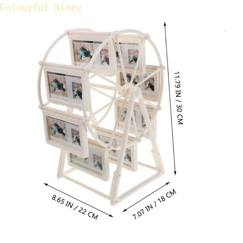 X7XD Decorative Desk Photo Display Rotating Ferris Wheel Picture Frame S260205