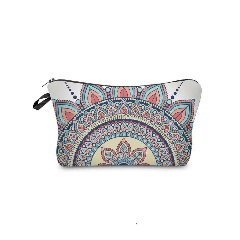 Cosmetic For Women Mandala Flowers Waterproof Makeup Bags Roomy Toiletry Pouch Travel Accessories Gifts Practical Wash Bag Y260206