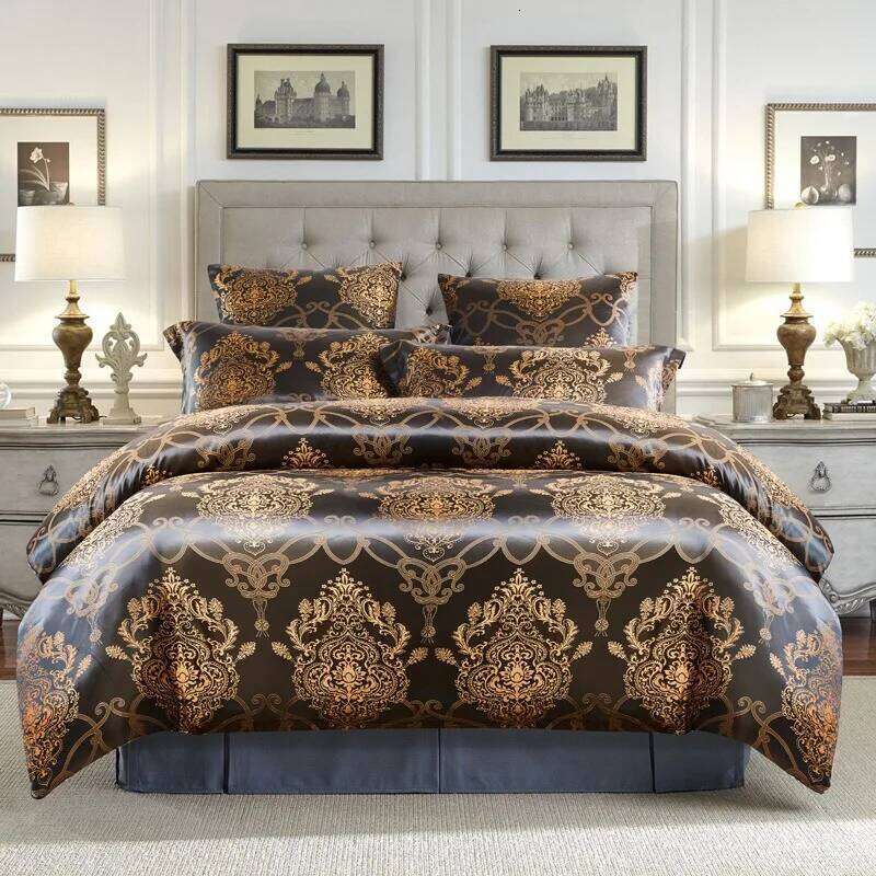 Duvet with Pillow Case Silk Glossy Double Bedding Set Quilt Cover Queen/King Couple or Single Bed Comforter Sets XJ260206