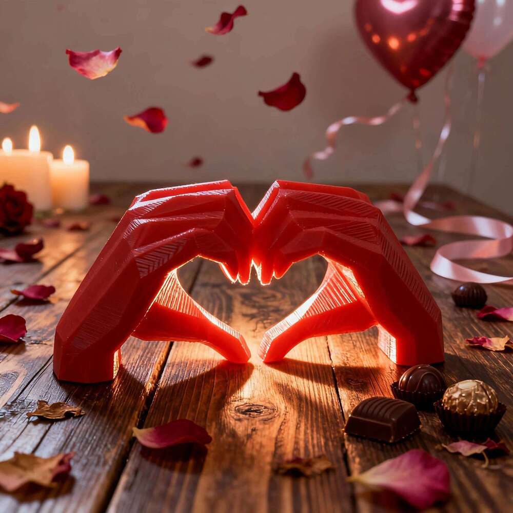 Valentine's Day gift, Hand-shaped sculpture ornament, the hands form heart full of ingenuity It serves as a romantic S260204