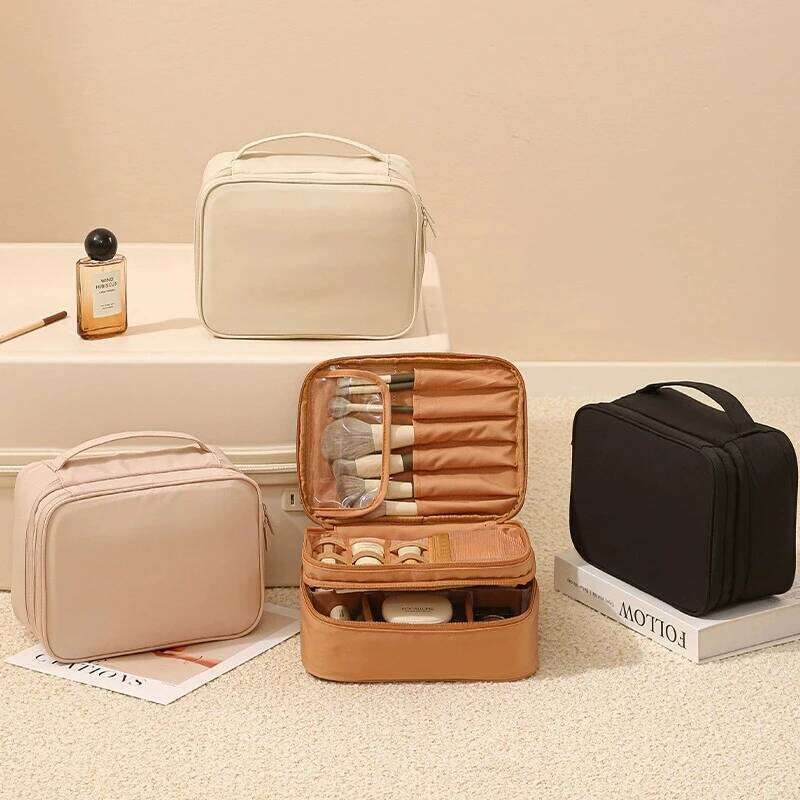 Double Layer Women's Cosmetic Portable Storage Large Capacity Makeup Travel Organizer Essentials Toiletry Bag Y260206