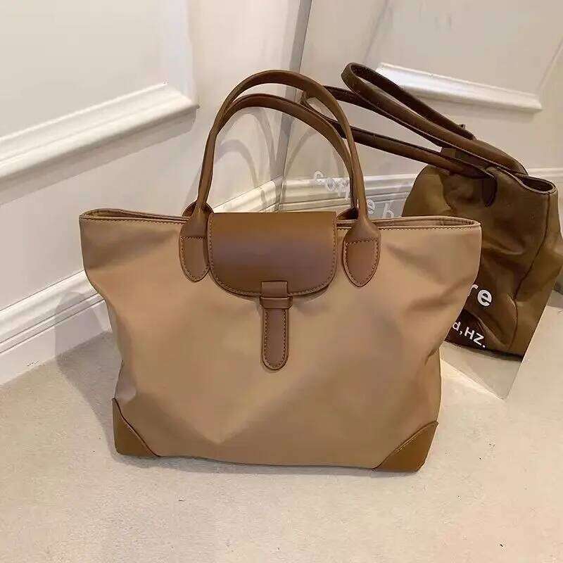 JIOMAY 2025 New Women's Brown Large Capacity Shoulder Casual Simple Handbag Sport Portable Tote Bag for Daily Use Y260205