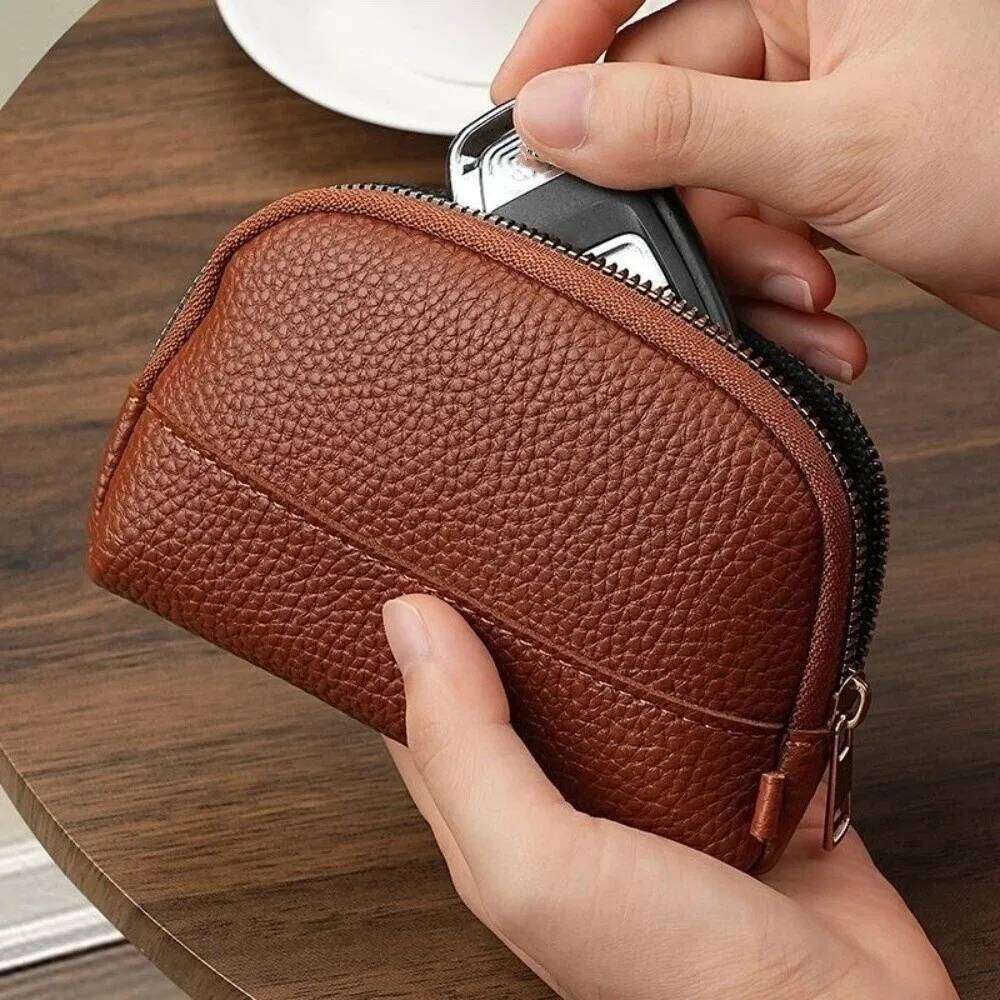Retro Mini Short Wallet Zipper Solid Color Card Case Coin Purse Women Y260206