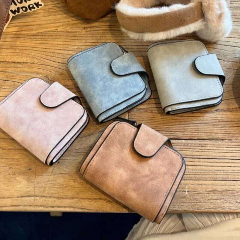 Fashion Women's Short Wallets PU Leather Matte Small Casual Coin Purse Zipper Money Bag Hasp Clutch Credit Card Holder Clip Y260206