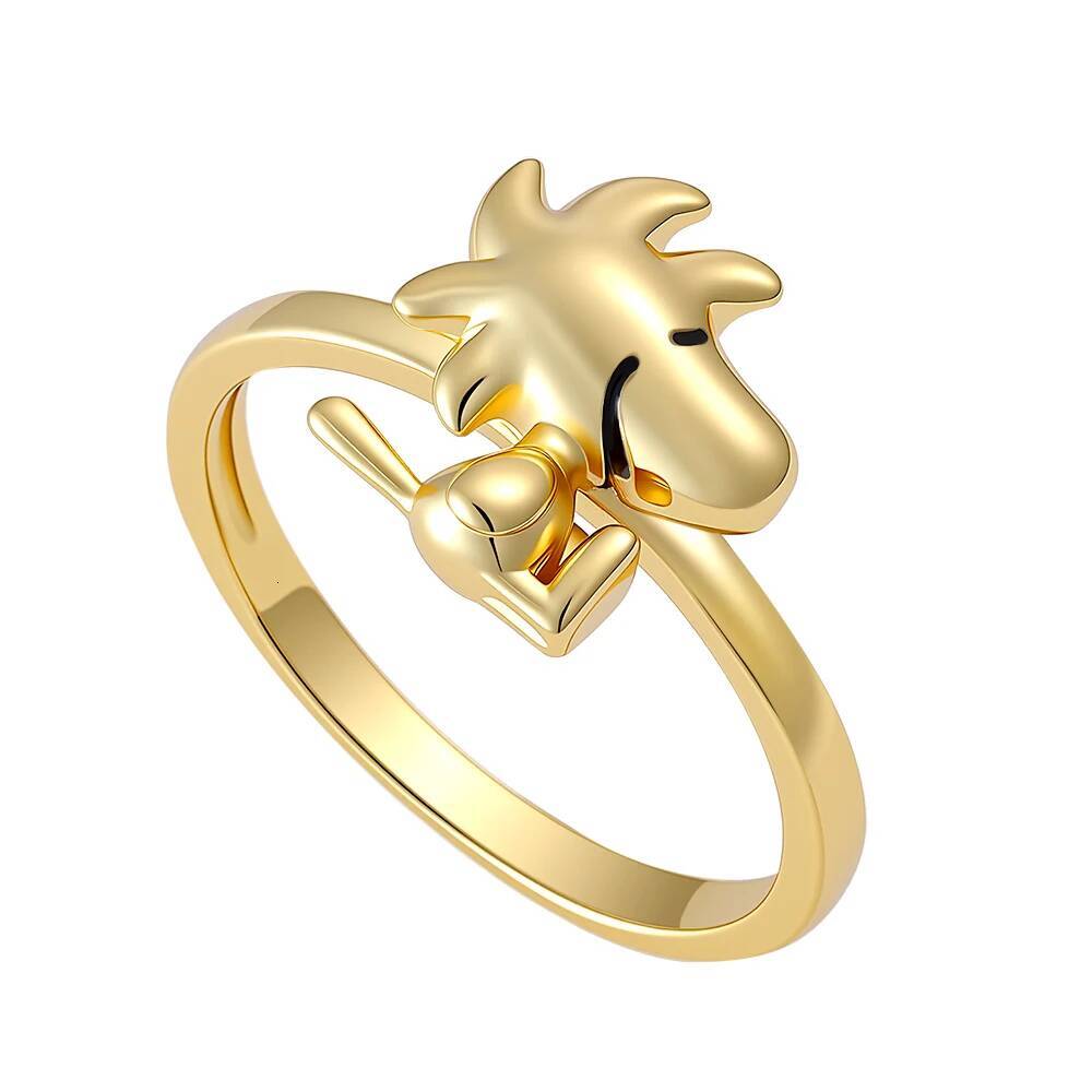 Original 925 Sterling Silver Miniso Disney Snoopy Crown Rings Sparking Zirconium Unique Anniversary Jewelry Gifts