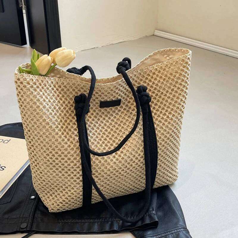 Summer Big Straw For Women Large Capacity Woven Handbag Travel Holiday Beach Casual Shopper Tote Bag Purse bolsa Y260205
