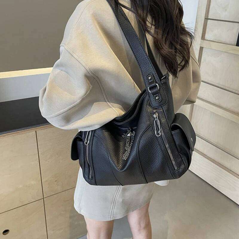Daily Commuting Large Capacity Tote Hand Soft Pu Leather Shoulder for Women Quality Crossbody Bags Y260205