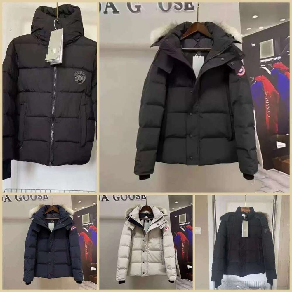Canadas puffer goosser mens with Badge fashion Parka Men Hooded Winter Jacket Coat Warm Thicken Cotton Classic Trend fur collar Hiver designer D2