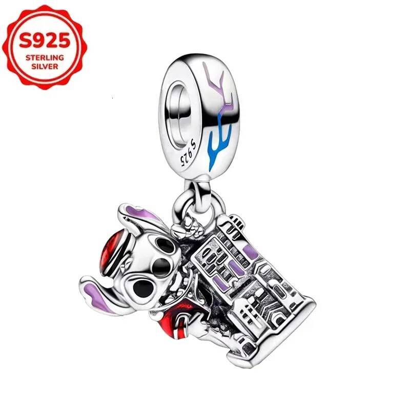 New Hot Charms Disney Stitch Necklaces and Bracelets 925 Silver Pendant Beads Original Women Bracelet Bangles DIY Jewelry Gift