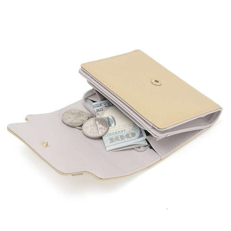 2024 spring new women's short wallet Korean PU leather boutique high-end fashion trend three fold bag multi-card folding student Y260206