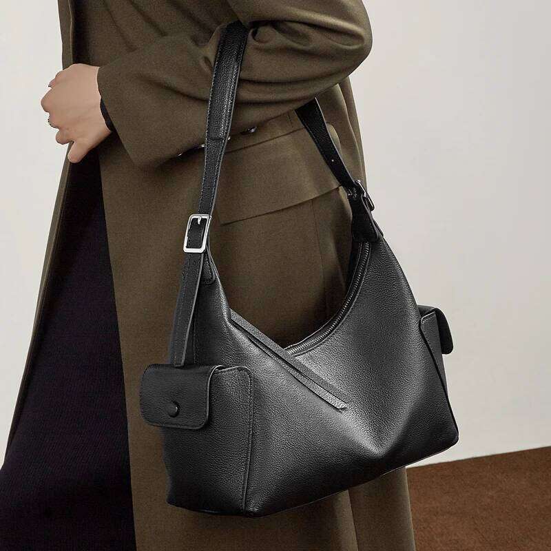 Hifashion Retro Genuine Leather Hobo Shoulder Bags For Women 2025 Luxury Designer Crossbody Shopper Office Tote Ladies Handbags Y260205