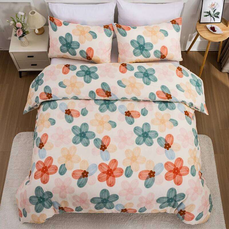 3PC Flower World Duvet Set Skin friendly 100% polyester 1Quilt Cover 2Pillowcase Without Core Four Seasons Home Decor XJ260206