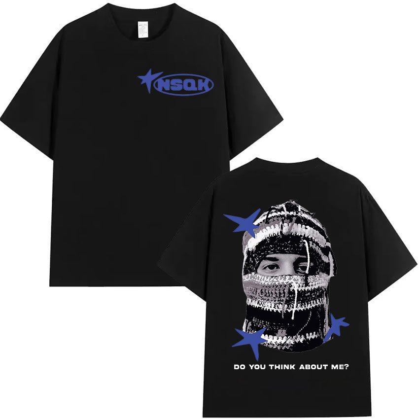 Rapper NSQK Do You Think about Me Tour 2025 New T Shirt Men's Hip Hop Fashion Clothing T-shirts Vintage Oversized Cotton T-shirt