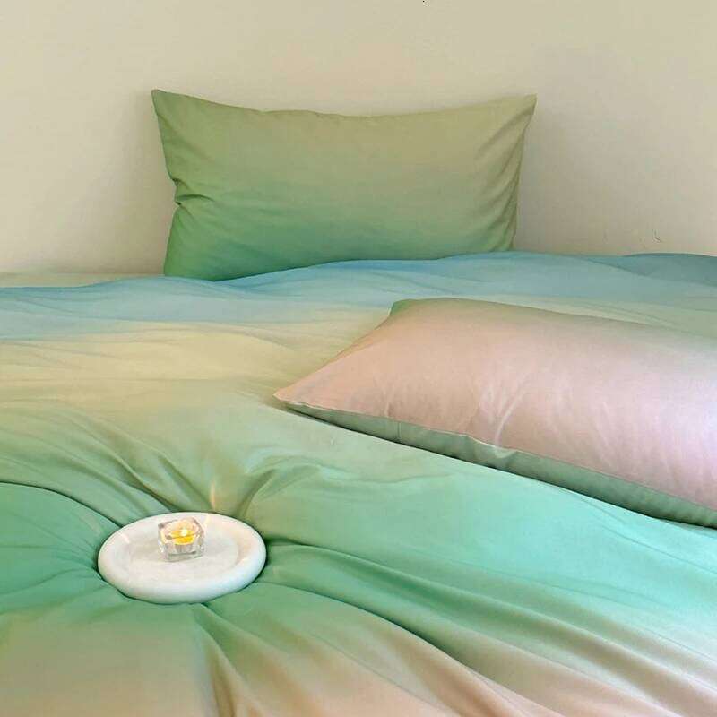 Luxury Bedding Gradient Color Duvet Cover Pure Cotton Soft Bed Sheet Pillowcases Twin Full Queen Size Bedclothes Set 4 Piece XJ260206