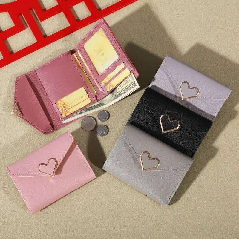 2023 New Small Women's Metal Short Fold Personalized Student Cute Mini Fashion Zero Wallet Y260206
