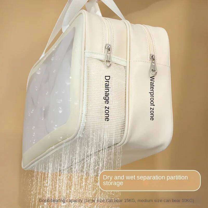 Wet-dry separation makeup portable toiletry travel large capacity storage bag fitness swimming essentials Y260206