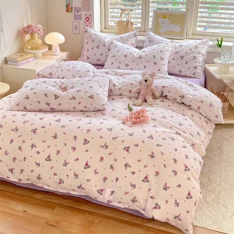A 3-piece fresh fashionable printed set 1 quilt cover +2 pillowcases without cores, for home and dormitory use XJ260206