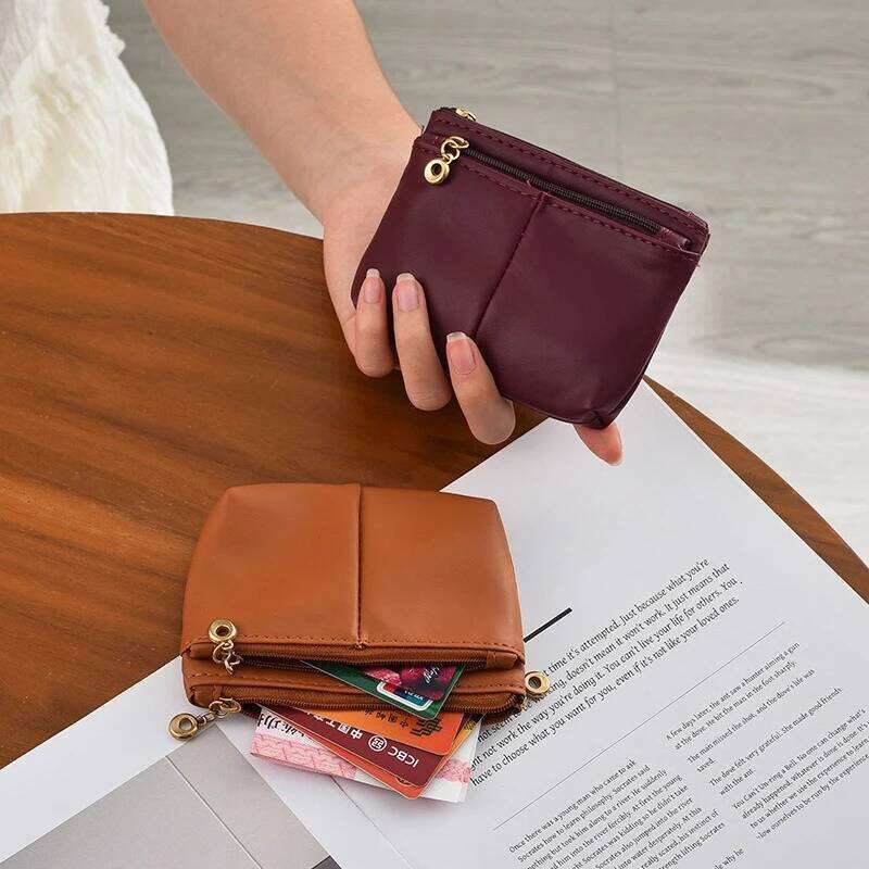 Women Men Coin Purse Wallet Change Purses Zipper Money Bags Cute Mini Wallets Leather Key Card Holder Small Storage Bag Y260206