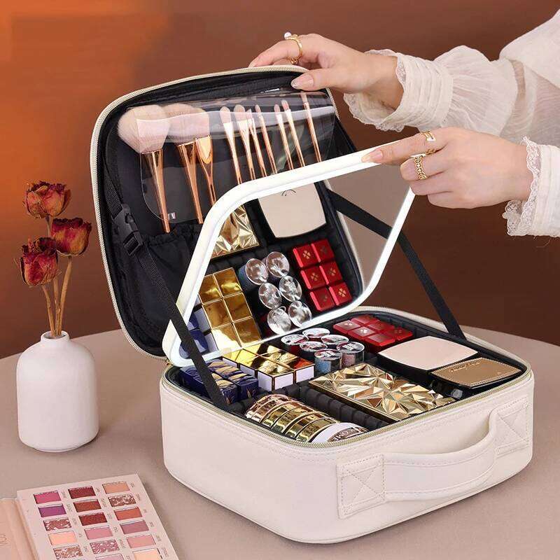 Pu Large Capacity Tote Women Cosmetic Travel Organizer Makeup Storage Pouch Multi-functional Ladies Clutch Bag Y260206