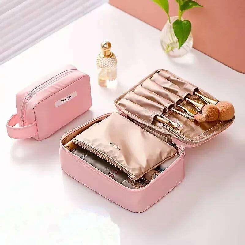 New Ladies Portable High Appearance Index Cosmetic Large-capacity Travel Washing Three-dimensional Makeup Storage Bag Y260206