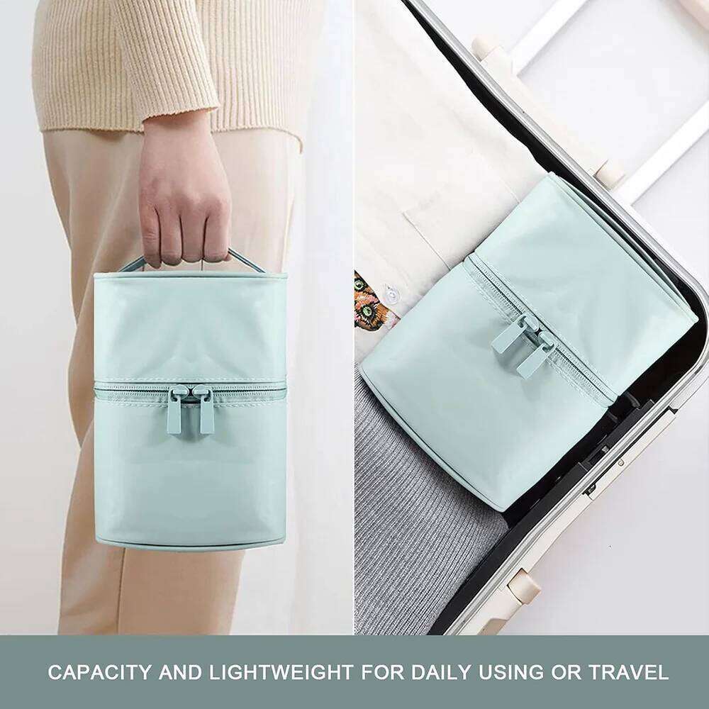 for Women Travel Cosmetic Bag Case Water-resistant Brush Holder Nylon Makeup Organizer Y260206